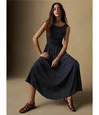 Faherty Sophia Smocked Midi A-Line Coordinating Skirt