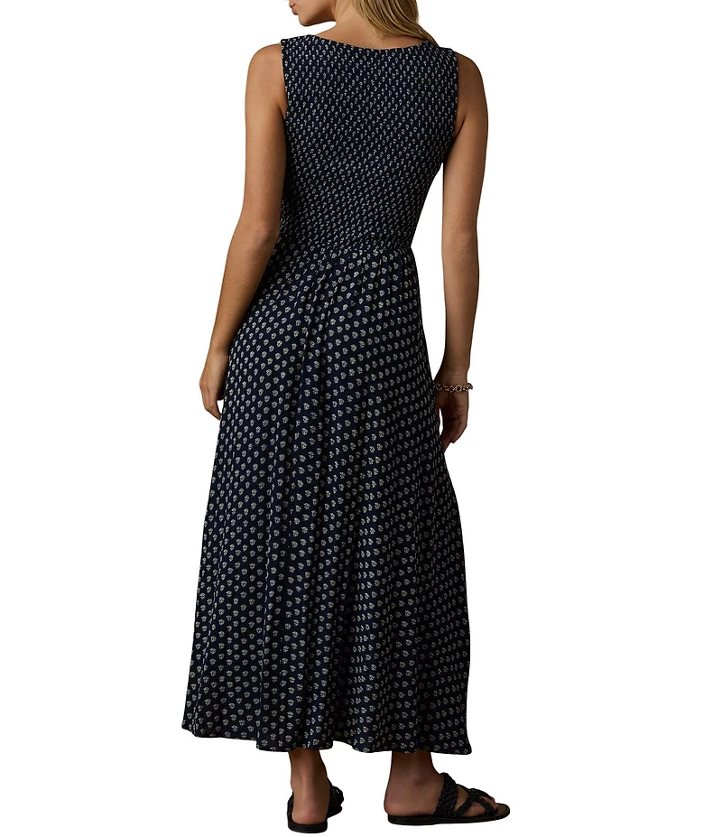Faherty Sophia Woven Scoop Neck Smocked Empire Waist Dress