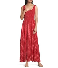 Faherty Sophia Woven Scoop Neck Smocked Empire Waist Dress