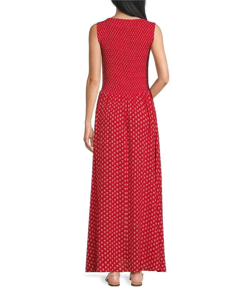 Faherty Sophia Woven Scoop Neck Smocked Empire Waist Dress