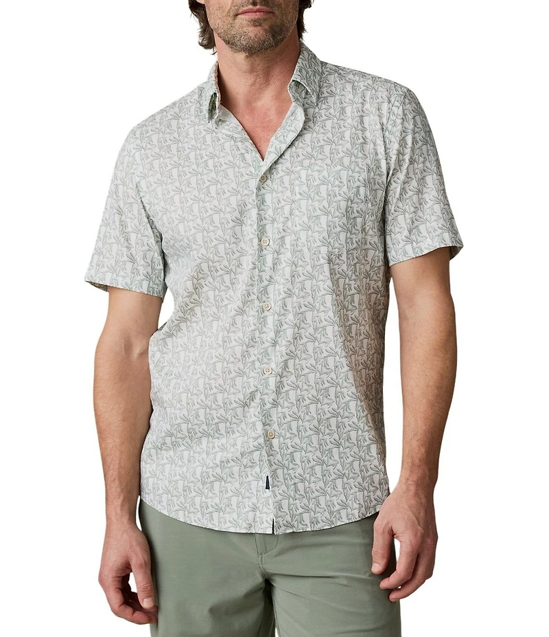 Faherty Stretch Movement Short Sleeve Geometric Print Woven Shirt