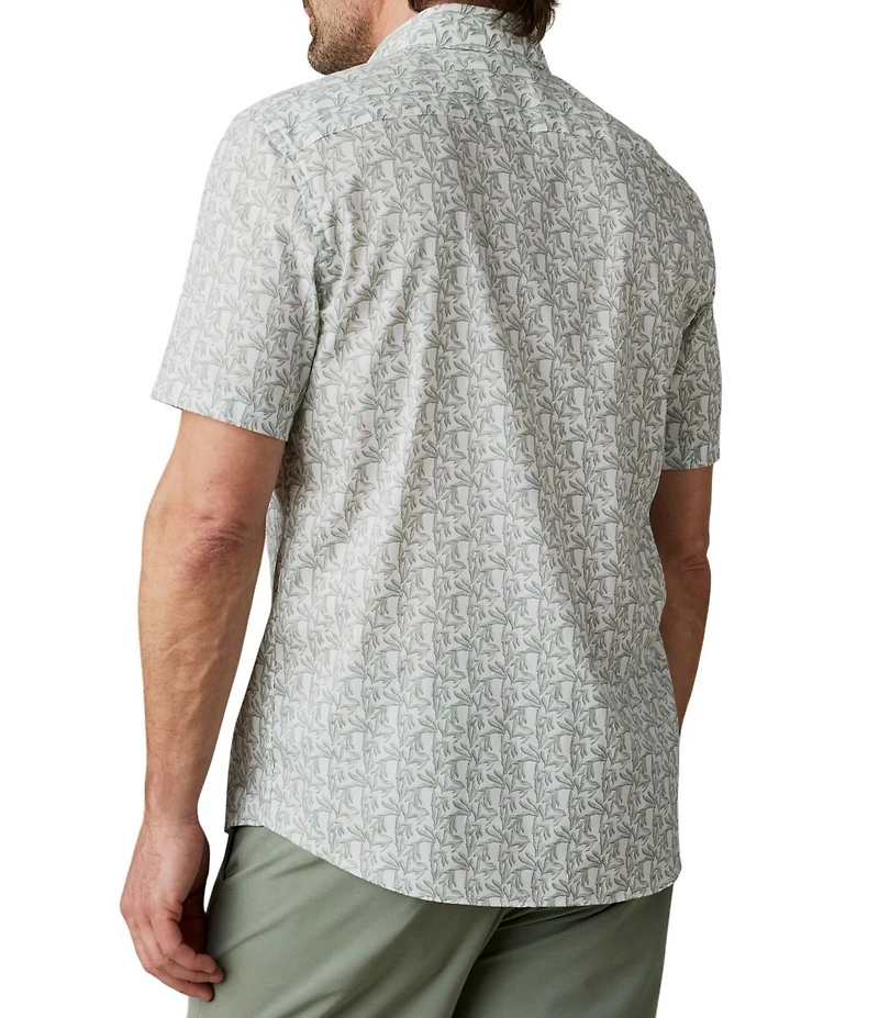 Faherty Stretch Movement Short Sleeve Geometric Print Woven Shirt