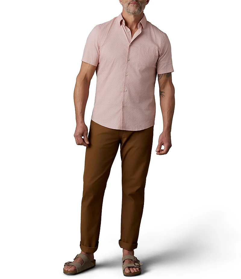Faherty Stretch Movement Short Sleeve Geometric Print Woven Shirt
