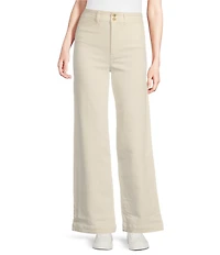 Faherty Stretch Terry Harbor High Rise Wide Leg Jeans