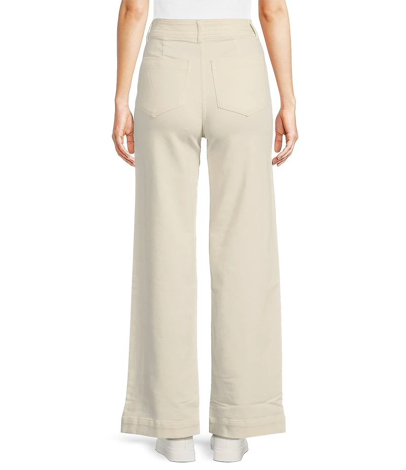 Faherty Stretch Terry Harbor High Rise Wide Leg Jeans