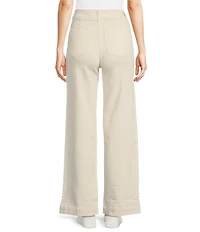 Faherty Stretch Terry Harbor High Rise Wide Leg Jeans
