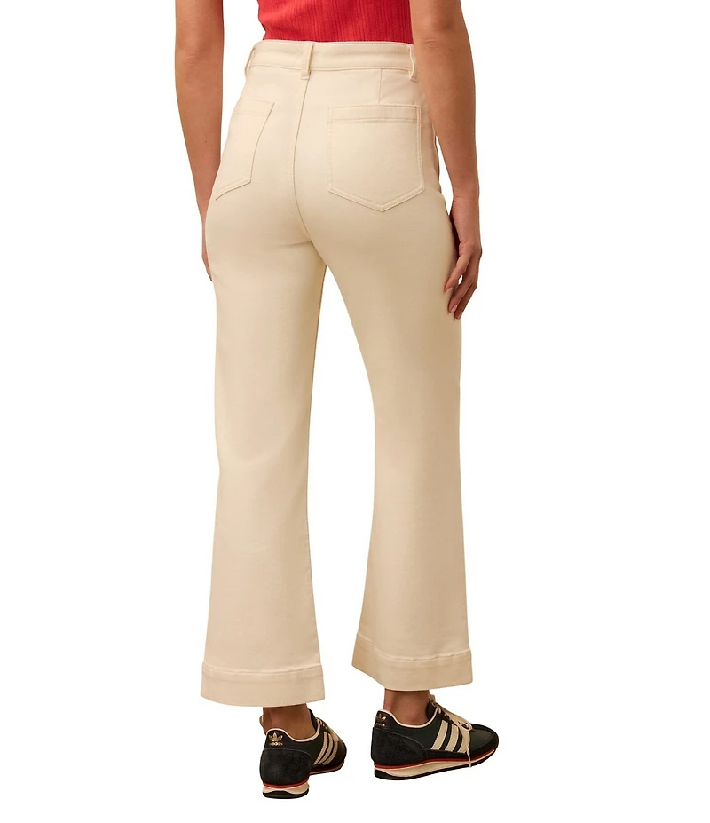 Faherty Stretch Woven High Rise Full Length Wide Leg Pants