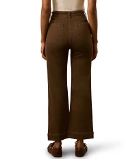 Faherty Stretch Woven High Rise Full Length Wide Leg Pants