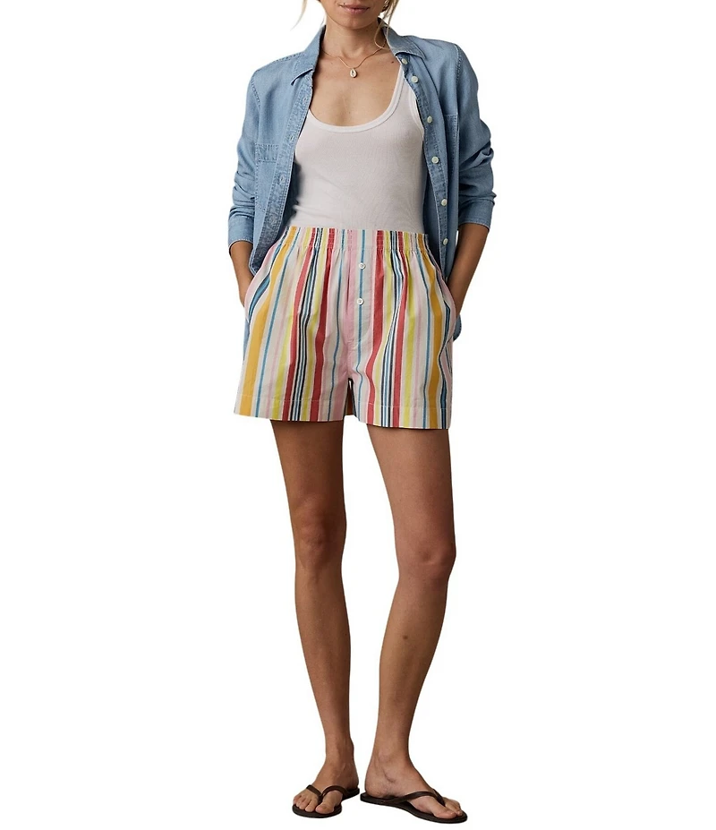 Faherty Stripe Elastic Waist Boxer Short