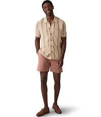 Faherty Stripe Short Sleeve Sweater Shirt