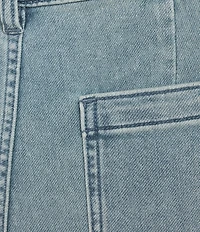 Faherty Stretch Terry High Rise Wide Leg Front Patch Pocket Jeans