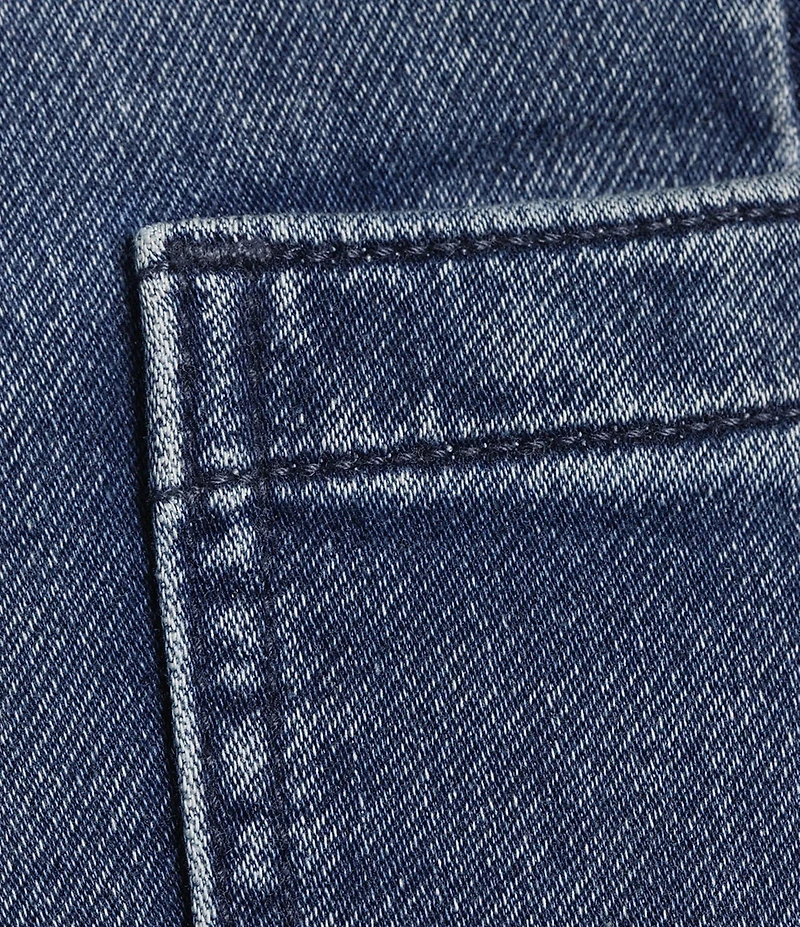 Faherty Stretch Terry High Rise Wide Leg Front Patch Pocket Jeans