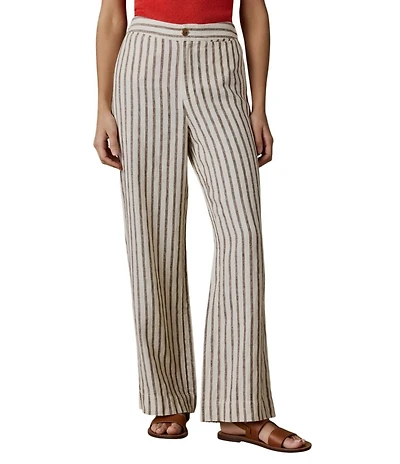 Faherty Sun Cruiser Linen Striped Wide Leg Pants