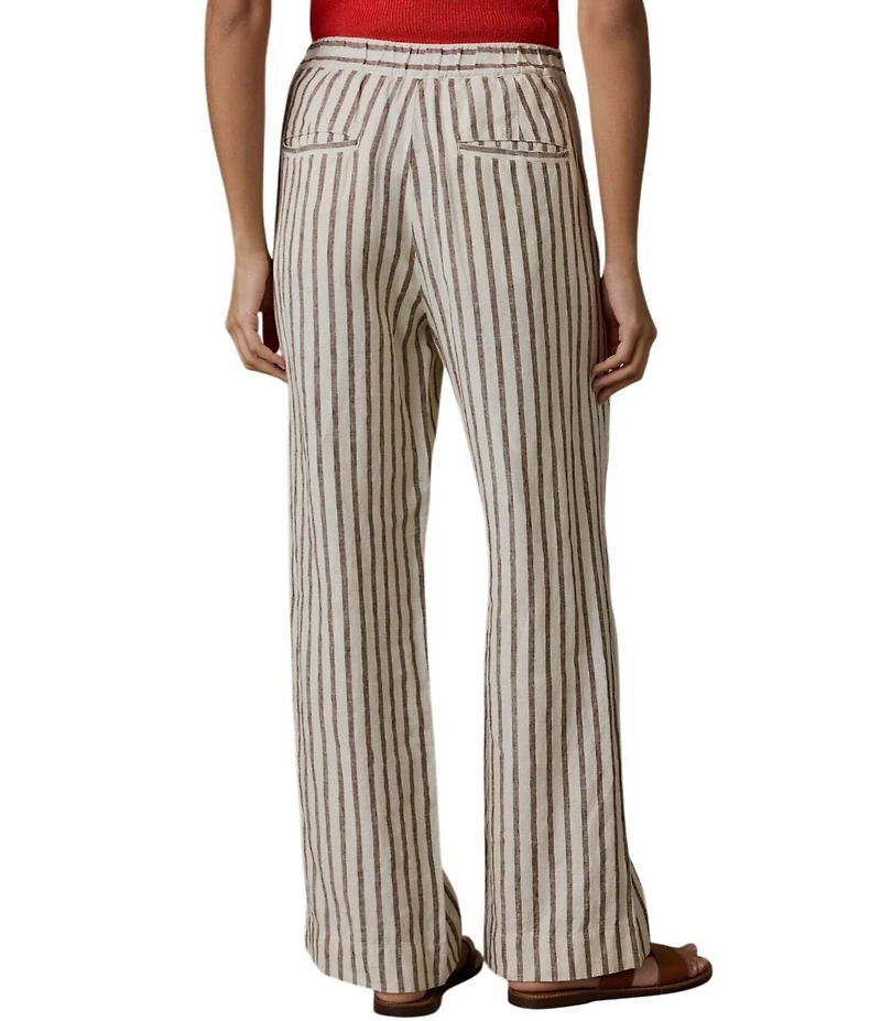 Faherty Sun Cruiser Linen Striped Wide Leg Pants