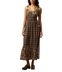 Faherty Sunbeam Knit Scoop Neck Sleeveless Empire Waist A-Line Midi Dress