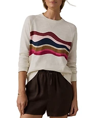 Faherty Sunwash Organic Cotton Slub Crew Neck Long Sleeve Pullover
