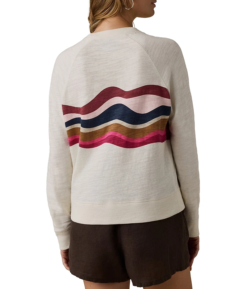 Faherty Sunwash Organic Cotton Slub Crew Neck Long Sleeve Pullover