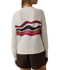 Faherty Sunwash Organic Cotton Slub Crew Neck Long Sleeve Pullover