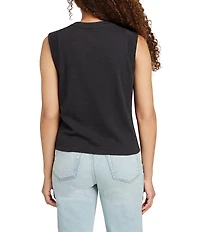 Faherty Sunwash Organic Cotton Slub Knit Crew Neck Sleeveless Muscle Tank