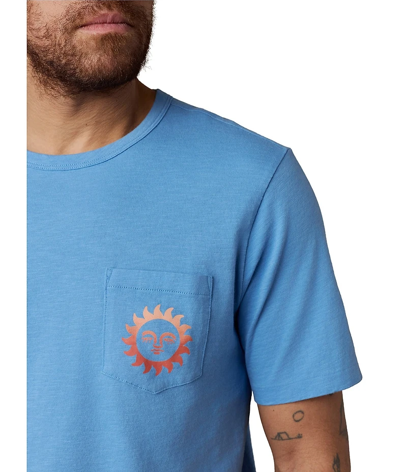 Faherty Sunwashed Blue Sea Graphic Short Sleeve T-Shirt