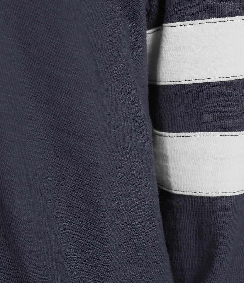 Faherty Sunwashed Crew Neck Long Sleeve Stripe Top