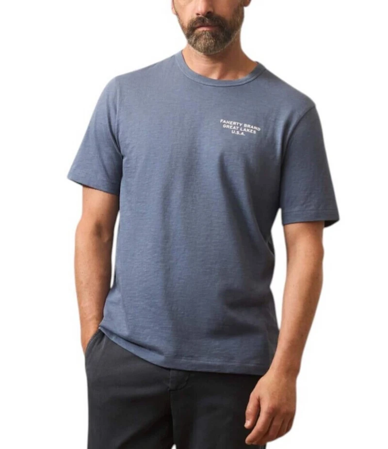 Faherty Sunwashed Organic Cotton Graphic Short Sleeve T-Shirt