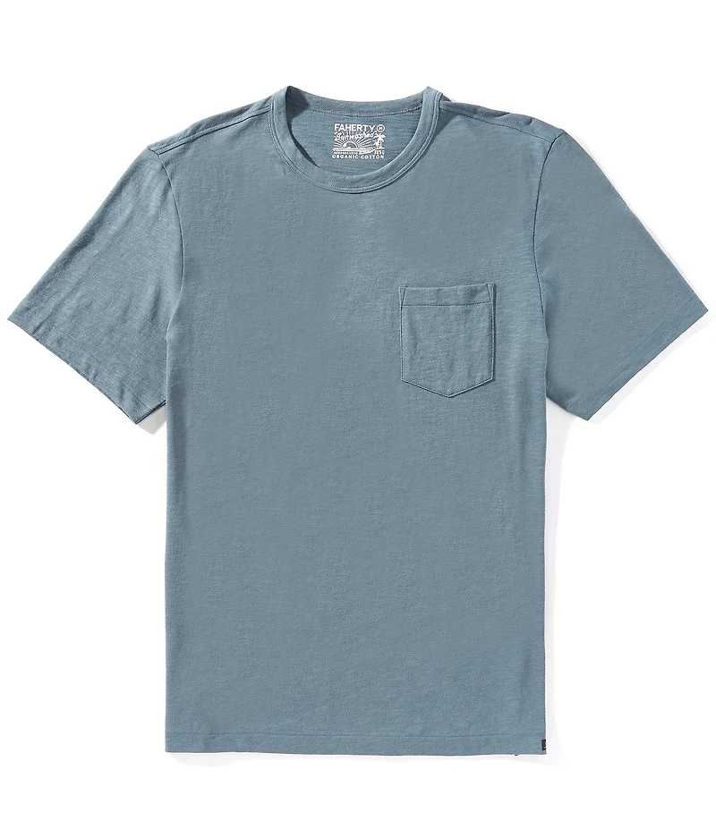 Faherty Sunwashed Organic Cotton Pocket Short Sleeve T-Shirt