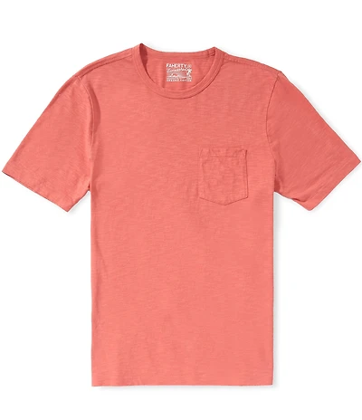 Faherty Sunwashed Organic Cotton Pocket Short Sleeve T-Shirt