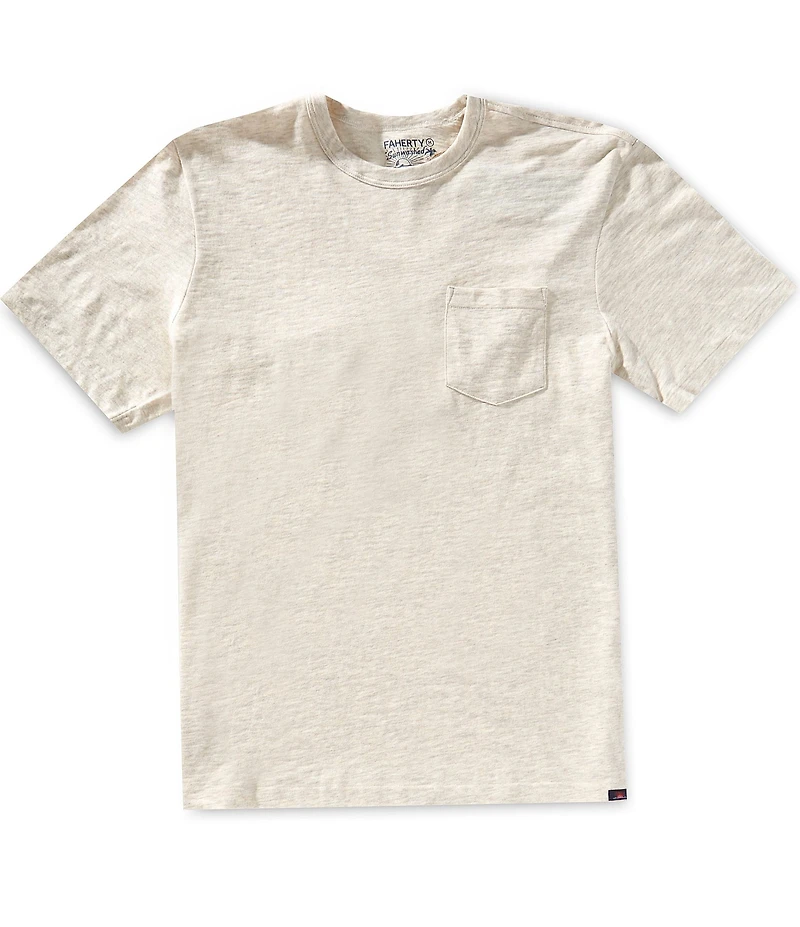 Faherty Sunwashed Organic Cotton Pocket Short Sleeve T-Shirt
