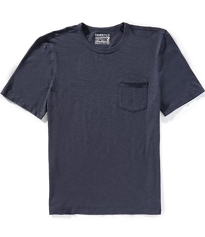 Faherty Sunwashed Organic Cotton Pocket Short Sleeve T-Shirt