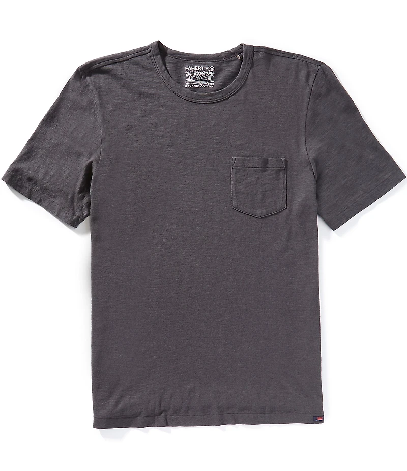 Faherty Sunwashed Organic Cotton Pocket Short Sleeve T-Shirt