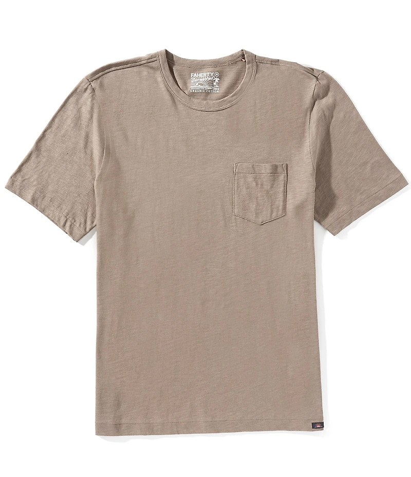 Faherty Sunwashed Organic Cotton Pocket Short Sleeve T-Shirt