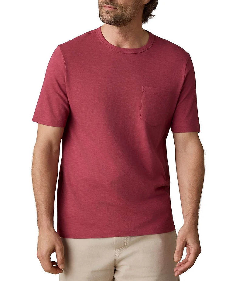 Faherty Sunwashed Organic Cotton Pocket Short Sleeve T-Shirt