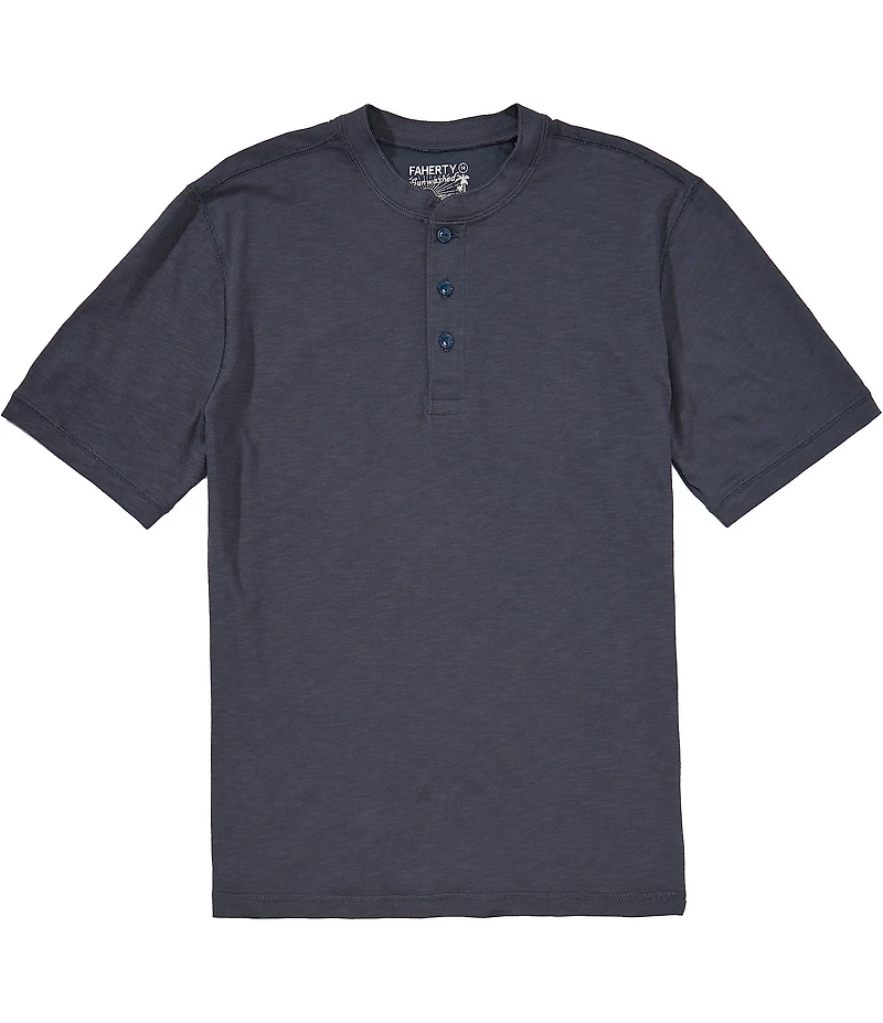 Faherty Sunwashed Short Sleeve Henley Shirt