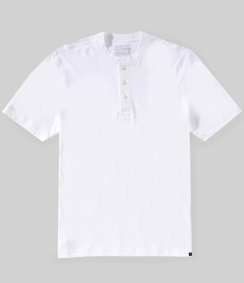 Faherty Sunwashed Short Sleeve Henley Shirt