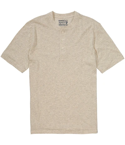 Faherty Sunwashed Short Sleeve Henley Shirt