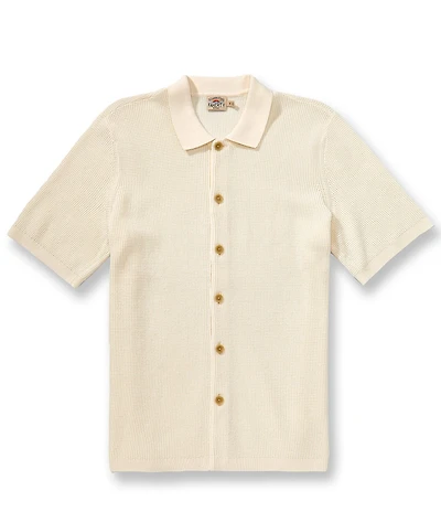 Faherty Sunwashed Sweater Short Sleeve Button Front Woven Shirt