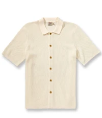 Faherty Sunwashed Sweater Short Sleeve Button Front Woven Shirt