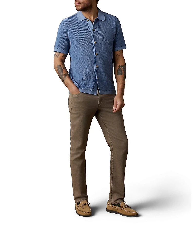 Faherty Sunwashed Sweater Short Sleeve Button Front Woven Shirt