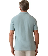 Faherty Surf Stripe Terry Cloth Short Sleeve Polo Shirt