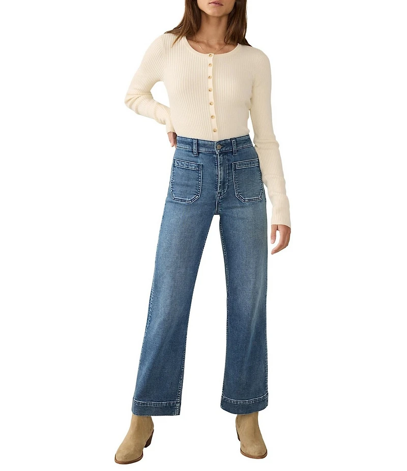 Faherty Terry Stretch Denim Flare Leg Jeans