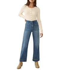 Faherty Terry Stretch Denim Flare Leg Jeans