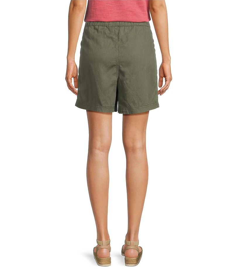 Faherty Topanga Organic Cotton Blend High Rise Flat Front Shorts