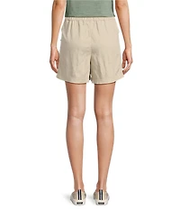 Faherty Topanga Organic Cotton Blend High Rise Flat Front Shorts