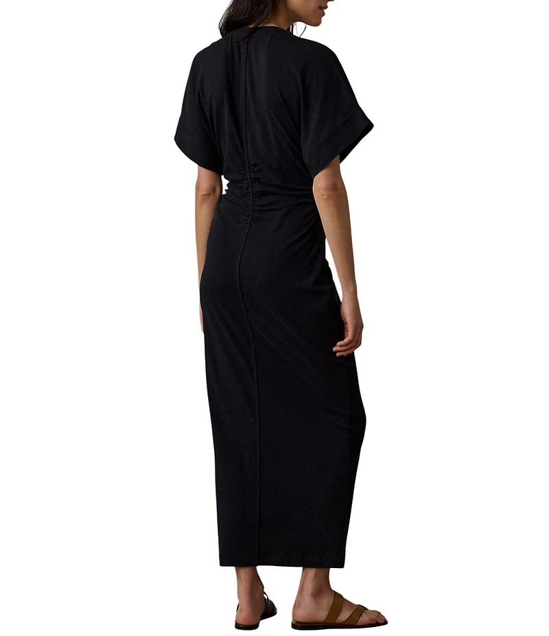 Faherty V-Neck Short Sleeve Maxi Dress