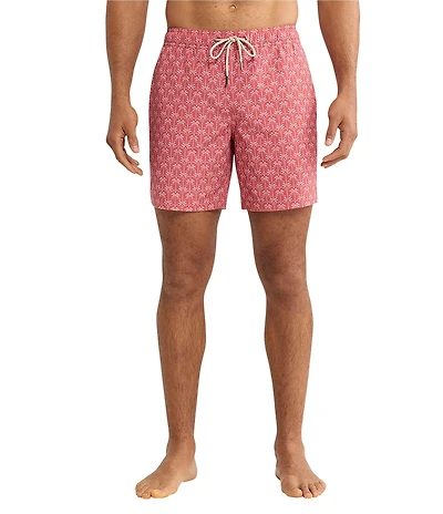 Fair Harbor Bayberry Palm Printed 7#double; Inseam Swim Trunks