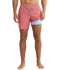 Fair Harbor Bayberry Palm Printed 7#double; Inseam Swim Trunks