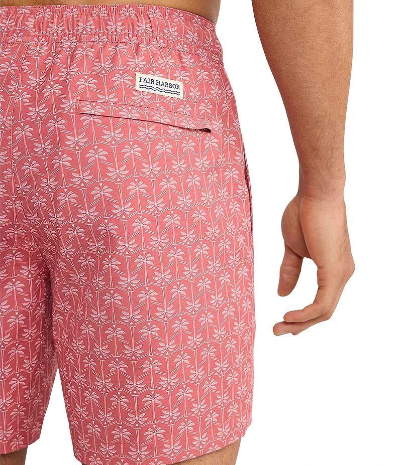 Fair Harbor Bayberry Palm Printed 7#double; Inseam Swim Trunks