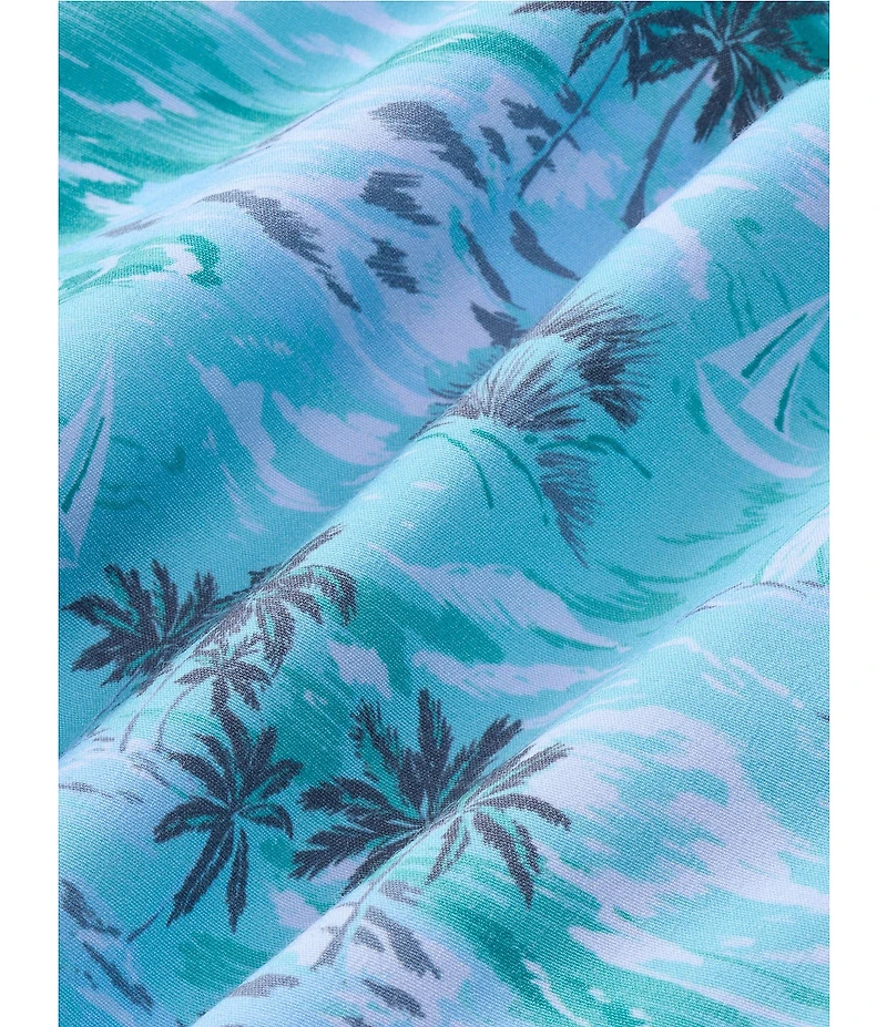 Fair Harbor Bayberry Palm Tree/Beach Printed 7#double; Inseam Swim Trunks