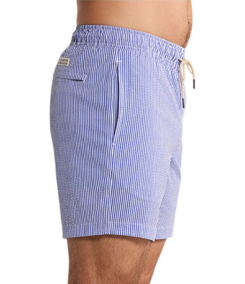 Fair Harbor Bayberry Striped 7#double; Inseam Swim Trunks